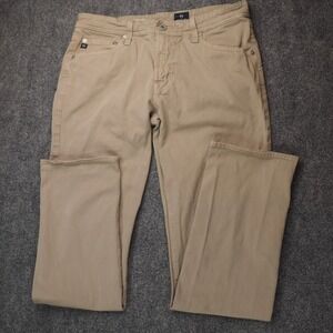 AG Adriano Goldschmied The Graduate Mens 33x32 Khaki Tailored Leg‎ Chinos FLAW
